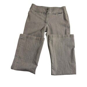 EUC Anne Klein Wide Leg Button Zip Fly Gray Stretch Jeans Womens Size 2